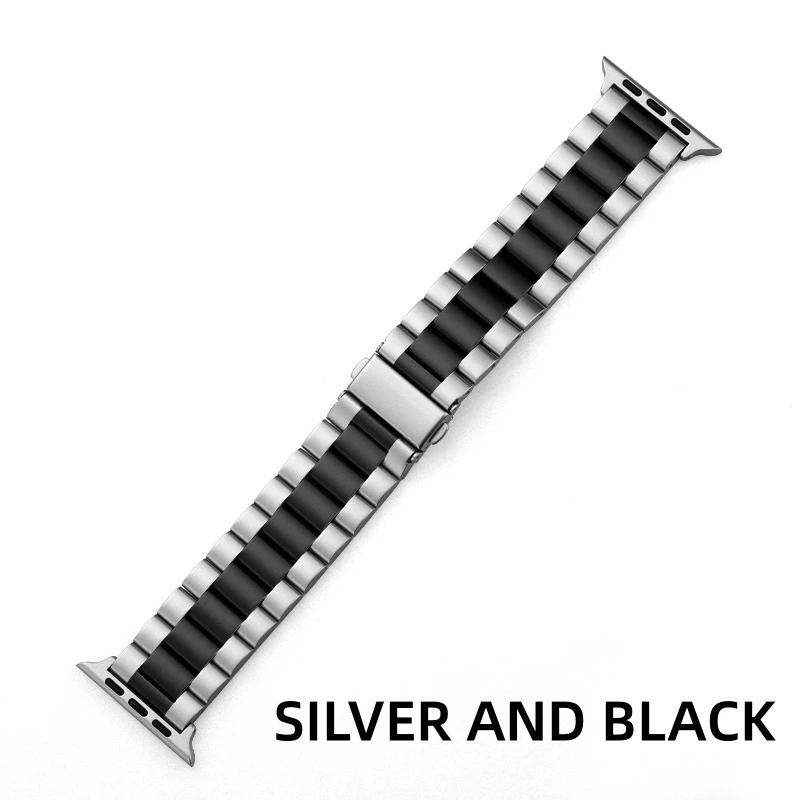 Stainless Steel Strap for Apple Watch Band 38/42mm 41mm 40/44mm 45mm 49mm Series 9 8 7 6 SE Ultra 54321 On Iwatch Metal Bracelet
