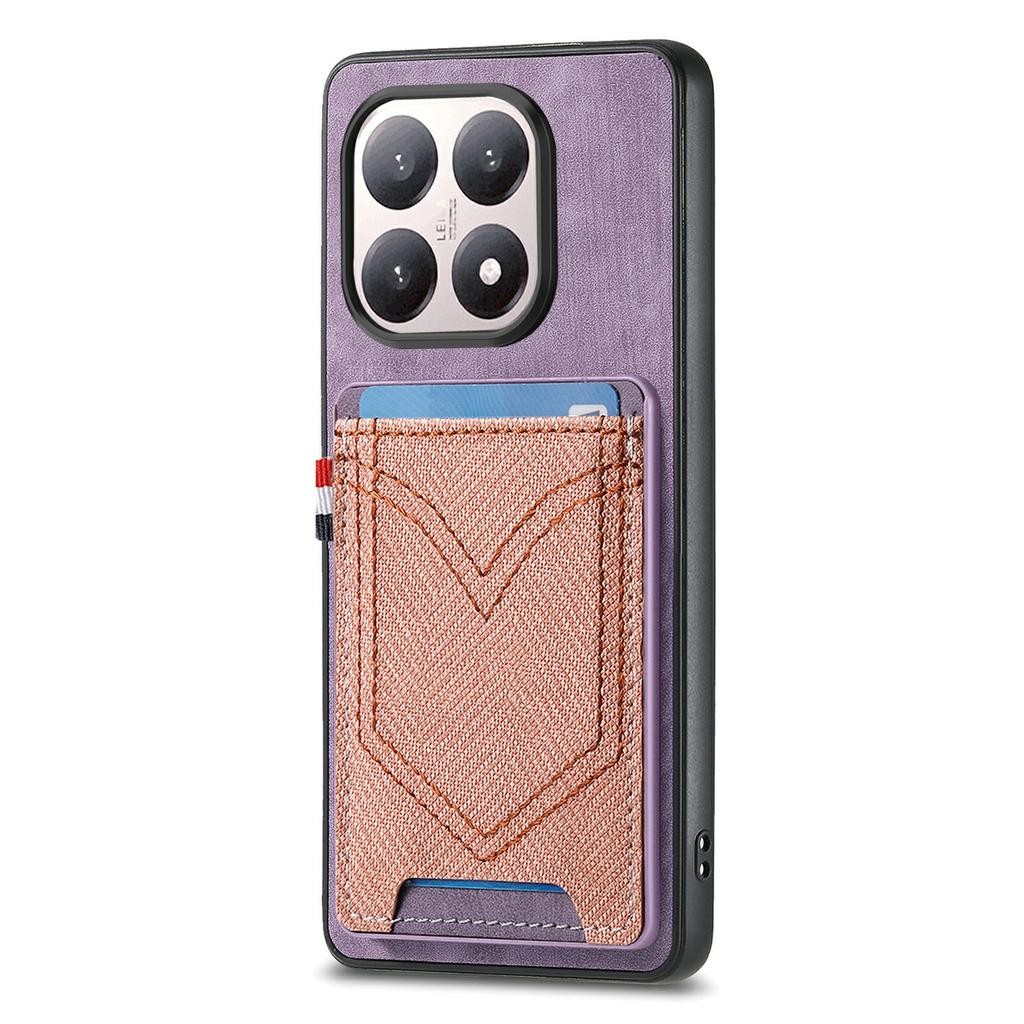 For Xiaomi 15T Case Retro Jean Cloth Texture Leather Back Phone Cover with Card Holder