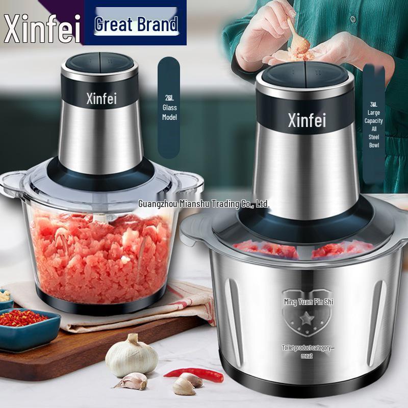 Stainless Steel Electric Meat Grinder: Multifunctional Mincer & Chopper for Meat, Garlic, and Vegetables