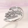 Women's Luxury Geometric Elegance Flower Ring Wedding Engagement Party Jewelry Accessories