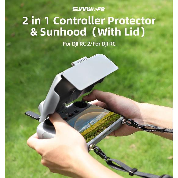 Sunnylife RC 2 Sunhood Joysticks Protector Sunshade for DJI Mini 4 Pro/Air3/Flip RC 2/1 Remote Controller Full Screen Protection