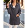 Women's Mid-Length Hooded Knit Cardigan - 2024 Autumn/Winter Casual Solid Thick Sweater Coat