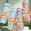 1PC Three Easter Egg Bunnies 750ml Color Plastic Sports Water Bottle Leakproof Flip Straw Lid Suitable for Sports Office Home Use