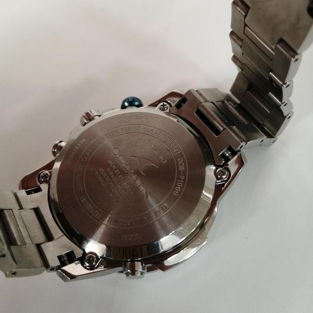 Used CASIO BLK 0CW-P1000 OCEANUS Radio-controlled Solar Watch