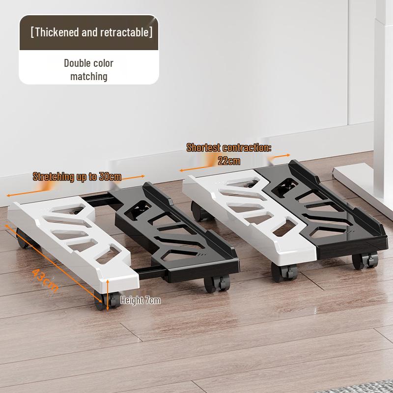 Mobile Wheeled Computer Stand with Telescopic Storage Shelf