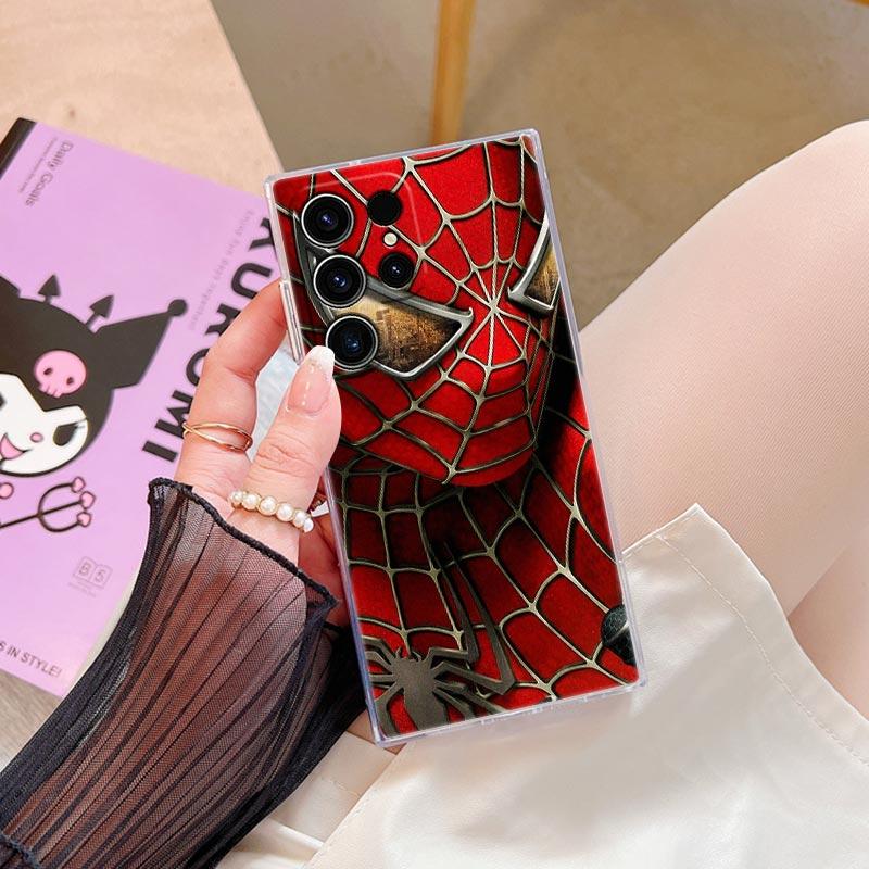 Marvel Transparent Case For Samsung Galaxy S26 S25 Ultra S24 S22 S26 Plus S20 S23 S21 FE 5G Clear Cover Spiderman Venom Deadpool