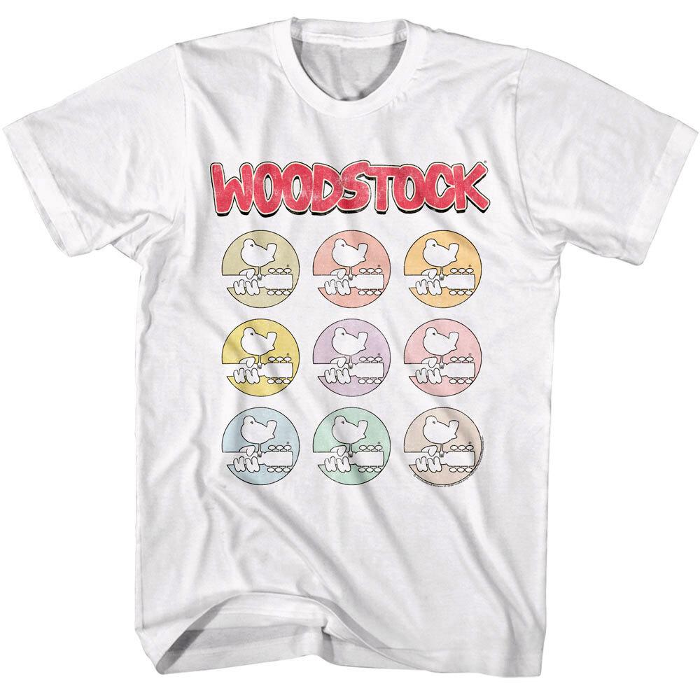 Woodstock Rainbow Bird Men's T Shirt Logo Guitar Hippie Music Festival