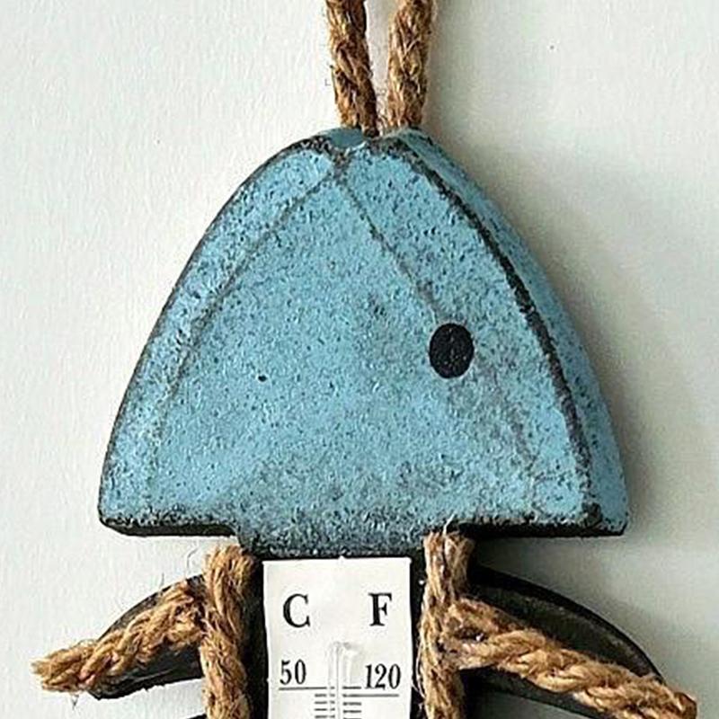 1pc Vintage Fishbone Hanging Ornaments Nautical Style Handicraft Wood Fish Pendant Ative Fishing Net Home Wall Decor