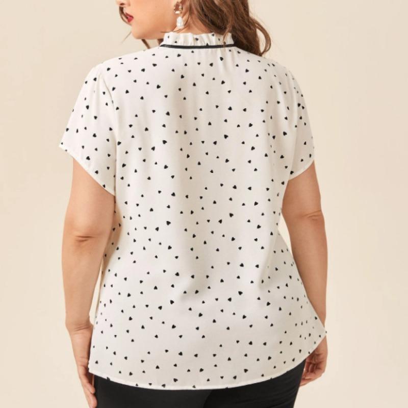 BITCED Frühling und Sommer große Größe Damen Bottom Loose Fashion Kurzarm Shirt