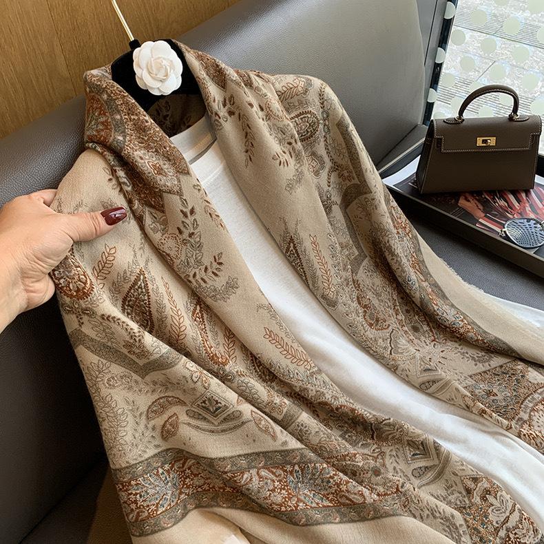 130*130cm Extra Large Square Scarf Fashion Scarves Cotton and Linen Hand Feel Scarf Lightweight Wraps Neck Scarves for Women