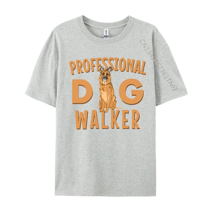Mens Tshirt Professional Dog Walker Cute German TShirt Oversized Clothes Cotton Pritned Tshirt Black Graphic T Shirts
