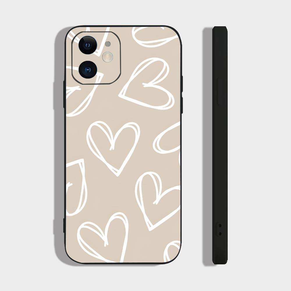 Flower Art For IPhone 15 16 14 Plus 13 12 11 17 Pro Max 17 Air Black Soft Phone Cover