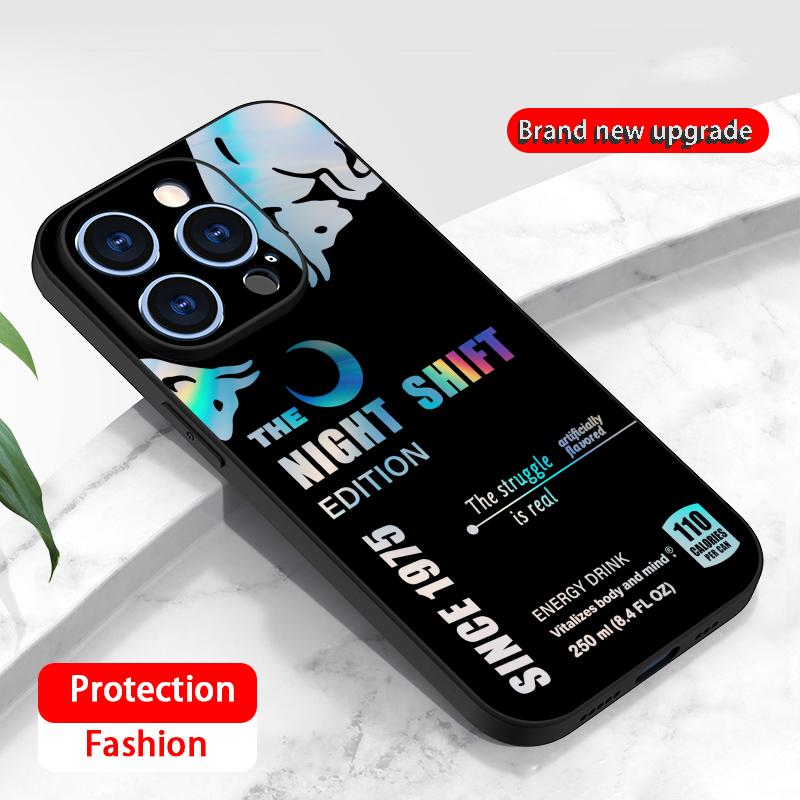 Star Bull Energy Drink schimb de noapte Carcasă Telefon Pentru iPhone 17 16 16e 15 14 13 12 Plus Mini Pro Max Moale neagră Husă Rezistentă la Șocuri