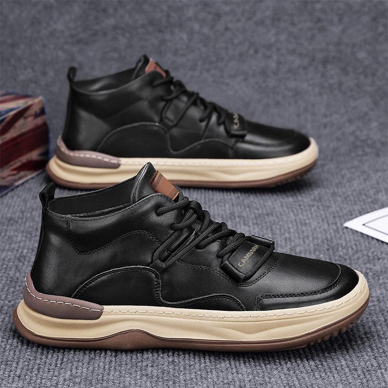 Men's High-Top Waterproof Non-Slip Skate Sneakers - Trendy Autumn Casual Shoes for Teens and Students