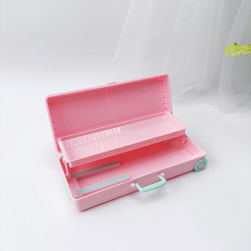 Valigetta Portapenne in Plastica Carina Multifunzionale Forniture Scolastiche per Bambini