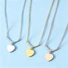 V-Shaped Heart Pendant Stainless Steel Necklace with Multi-Diamond Cross Chain