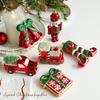 New red and green plastic pendant sticky powder cartoon Christmas pendant ins three-dimensional Christmas tree window decoration