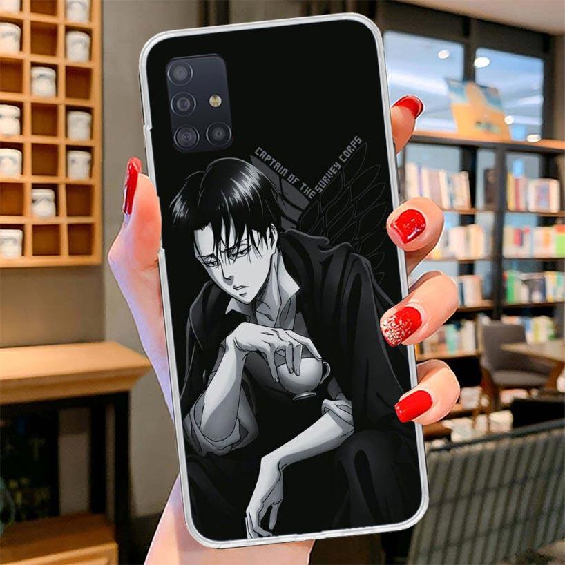 Attack Levi Cover Phone Case For Samsung Galaxy A12 A22 A32 A52 A72 A02S Phone Case Note 20 Ultra 10 S10 Plus A51 A71 A50S A20S
