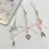 Pink Dance Shoes Keychain Delicate Ribbons Bowknot Keyring for Bags Backpacks Phone Charm Romantics Phone Strap Ornament