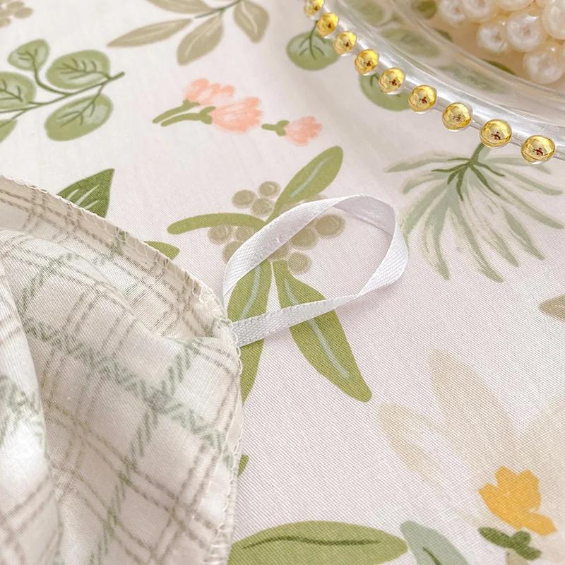 Conjunto de capa de edredom com estampa de folhas verdes-limão, 3 peças, conjunto de cama de algodão, macio, confortável, edredom e fronhas