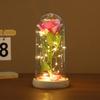 New Holiday Gift Eternal Flower Ornament Creative Glass Cover Rose Desktop Decorative Light Ornament