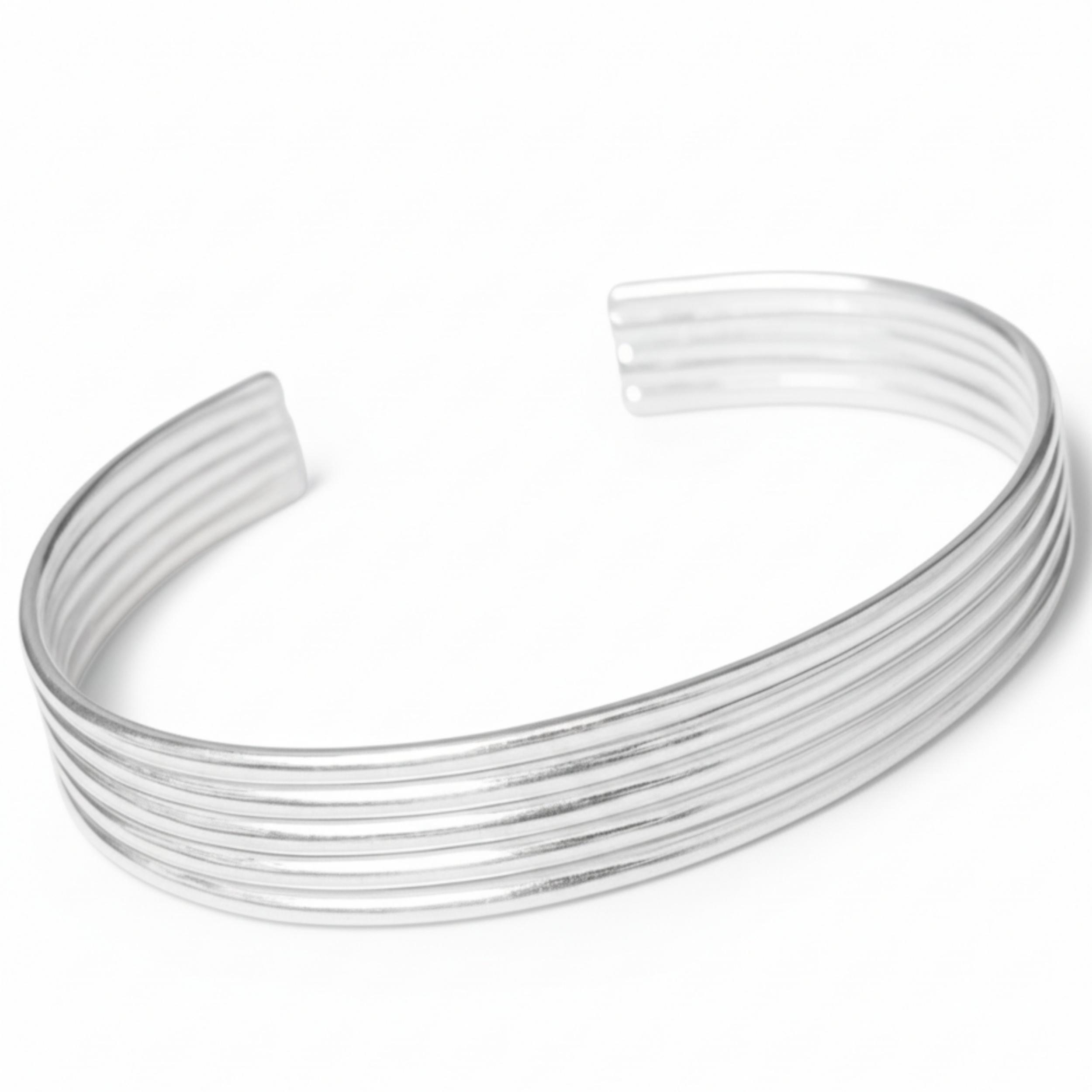 

Браслет-манжета из стерлингового серебра 925 пробы, регулируемый кованый текстурированный браслет, минималистичные украшения Adjustable серебряный