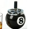 Stylish Metal Ashtray Billiards Shape Large Capacity Windproof Ashtray for Indoor Outdoor Use