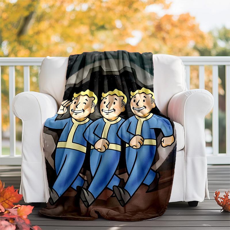 1pc NUKA-BOMBS Fallout1 Theme Blanket - Digital Print, Polyester, Cozy for All Seasons, Perfect for Outdoor, Camping, and Travel