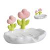 Cute Flower PP Soap Box Creative Household Soap Drain Washing Holder Tray Bathroom Household Accessories