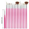 15Pcs Nail Art Pen Brushes Set Multifunctional Line Stripes Carving Brush DIY Drawing Pen UV Gel Brushes Painting Manicure Tool