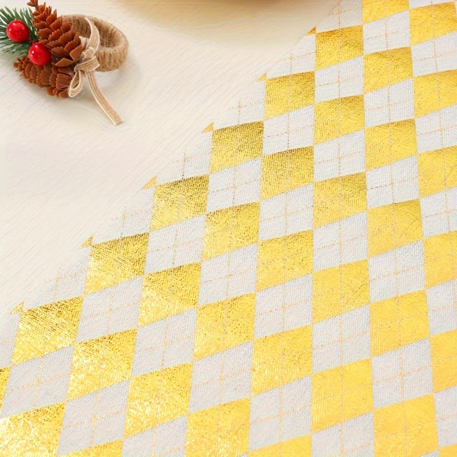 1 Piece of Anti-scalding Polyester-cotton Rhombus-printed Tablecloth - Suitable As a Coffee Table Mat and Party Table Decorative Table Flag