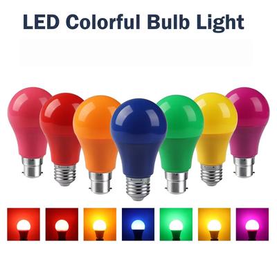 1Pc Colourful E27 B22 Screw Base Pear Shape Lamp E27 110V 220V Light Bulb Pink Purple Red Blue White For Home Party 360°Lighitng