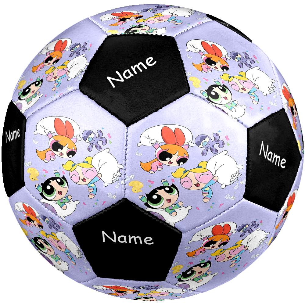 Custom Name The Powerpuff Girls Theme Size 5 Soccer Ball, Suitable for Both Indoor and Outdoor Matches, a Gift Suitable for Everyone.