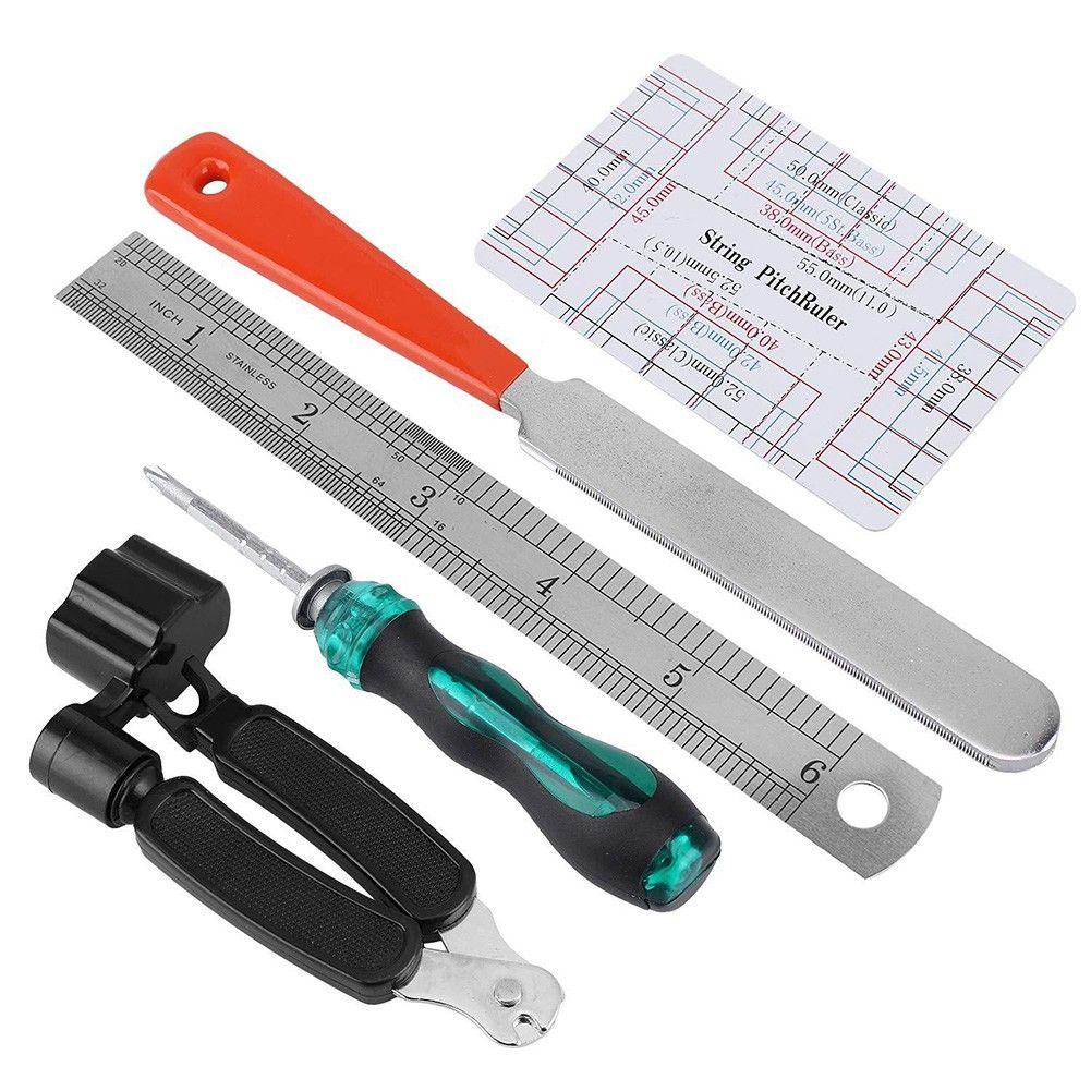 Ruler Fret Sanding File Maintenance Tools 3 In 1 String Winder Guitar Tools Kits Repairing Set