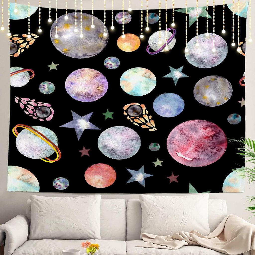 Space Tapestry,Space Pattern Science Stars in Galaxy Wall Hanging Large Tapestry Psychedelic Tapestry Decorations Bedroom Living