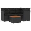 VidaXL Salon de jardin 5 pcs avec coussins noir résine tressée 3223619
