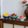 Ceramic Lotus Fruit Dishes Handmade Pastry Plate Self-help Display Home Table Decoration Trays Sharing Plate Supplies Gift Craft