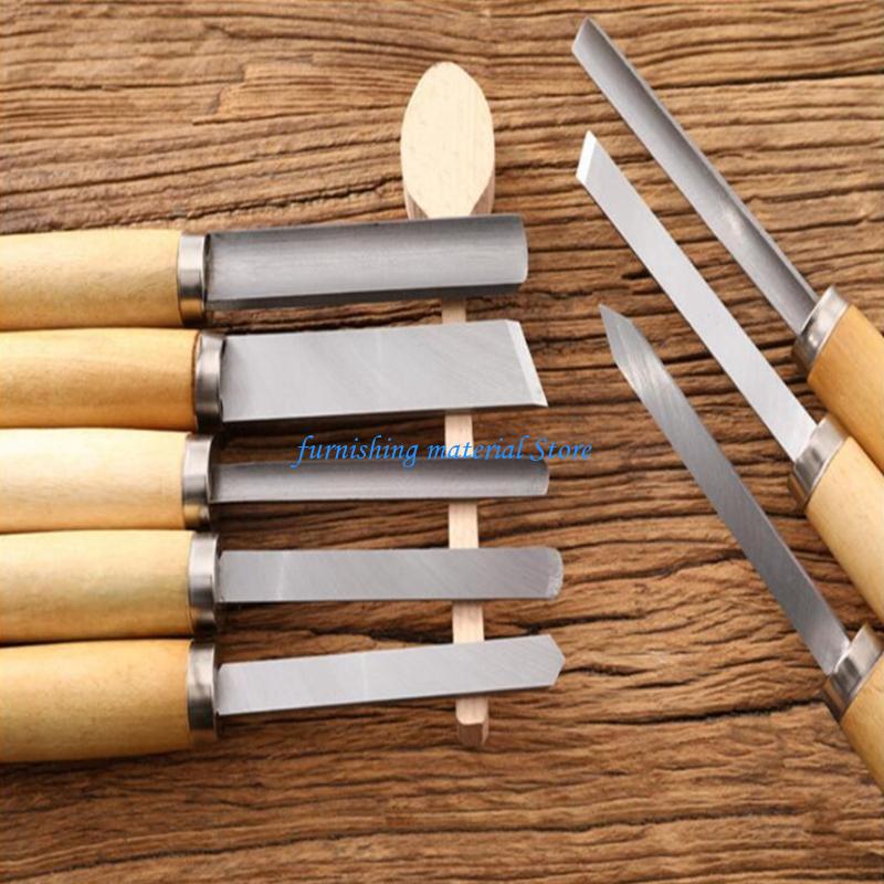 Y5GD 8 stuks Carving Mes Draaibank Set Draaigereedschap Houtbewerking Beitel Scheef