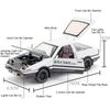 1:30 AE86 Vintage Car Toy Models Metal Diecast Miniature Cars 4 Doors Opened Sound Light Pull Back Simulation Vehicles Kid Gifts