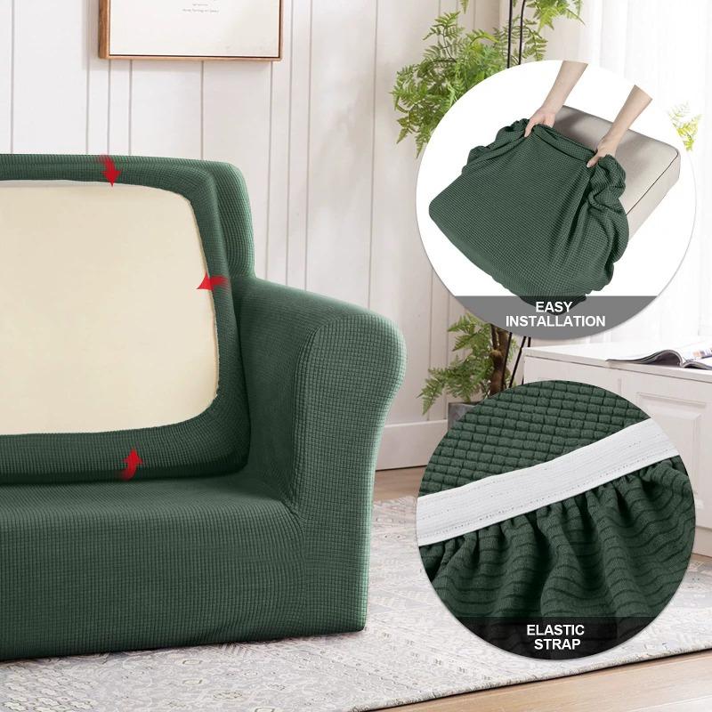Stretch Spandex Sectional Sofa Cover Slipcovers for L-Shaped Couches Modern Living Room Protector Washable Removable Covers