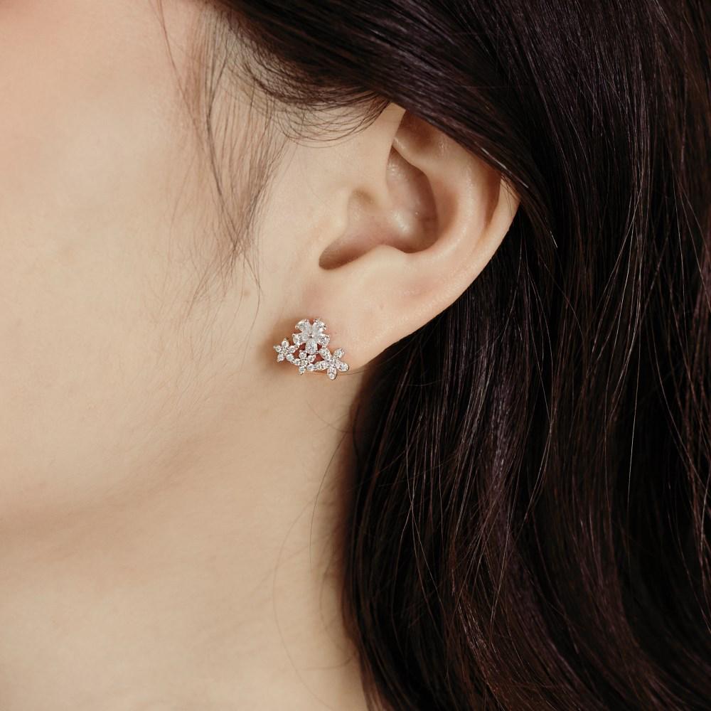 Minority Design S925 Sterling Silver Snowflake Zircon Earrings for Women