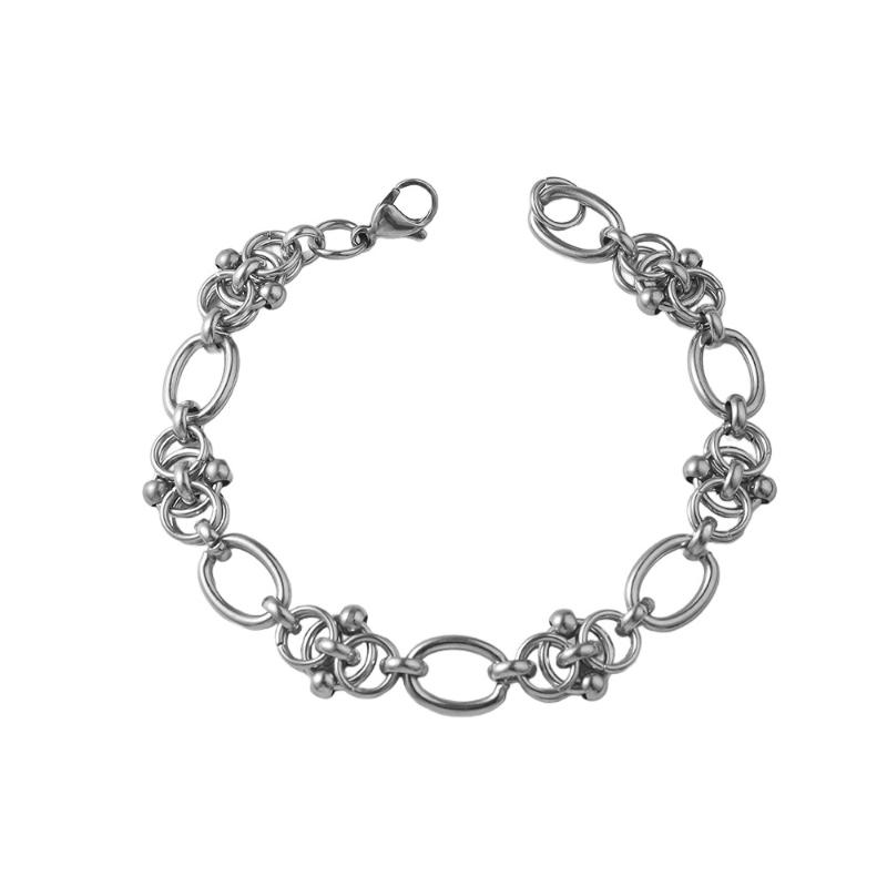 Hip Hop Design Stainless Steel Bracelet For Men Women Kpop Classic Simple Casual Jewelry Gift