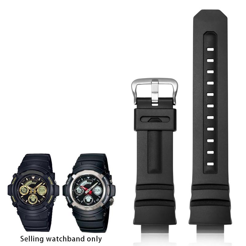 

16 мм силиконовая смоляная ремешок для часов Casio G-shock Aw-591/590/5230/282b Awg-m100/101G-7700/7710 Браслет на руку 16mm