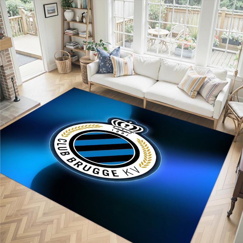 Club Brugge FC Design Tappeto in Velluto di Cristallo Accogliente Non?Tappeto Stampato Antiscivolo per Camera da Letto Soggiorno Ingresso