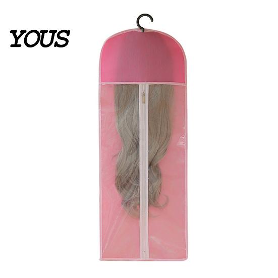 Non-woven Wig Storage Organizer Hanging Bag with Hook, Breathable Fabric Dust-proof Wardrobe Pouch Protector, Space Saving Portable Zipper Case