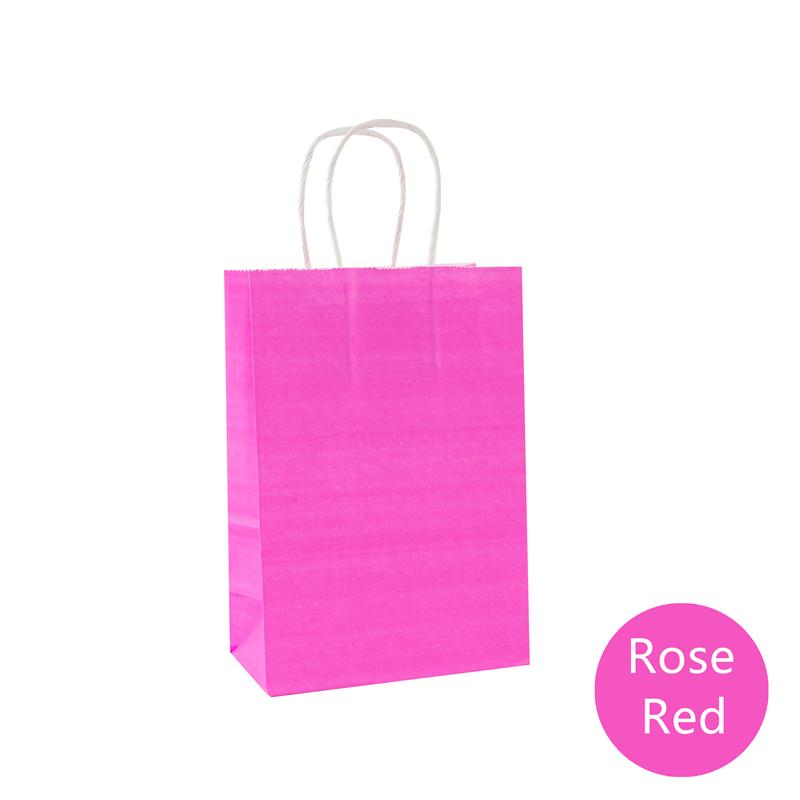 StoBag, Colorful Kraft Paper Gift Bag, Solid Color, for packing Goodies takeaway, birthday, wedding, Eco-Friendly, 12/30pcs