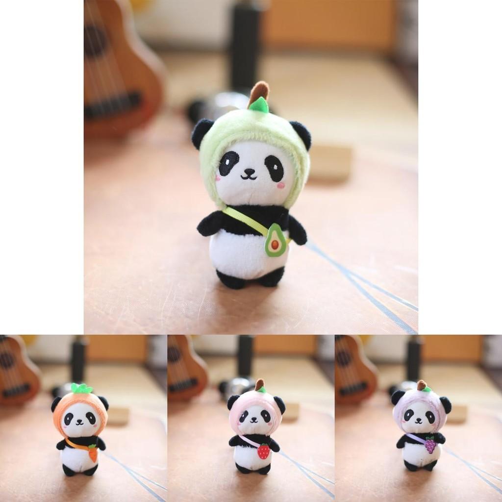 Adorable Plush Panda Keychain Soft Pp Cotton Stuffed Animal Bag Pendant Cute Toy