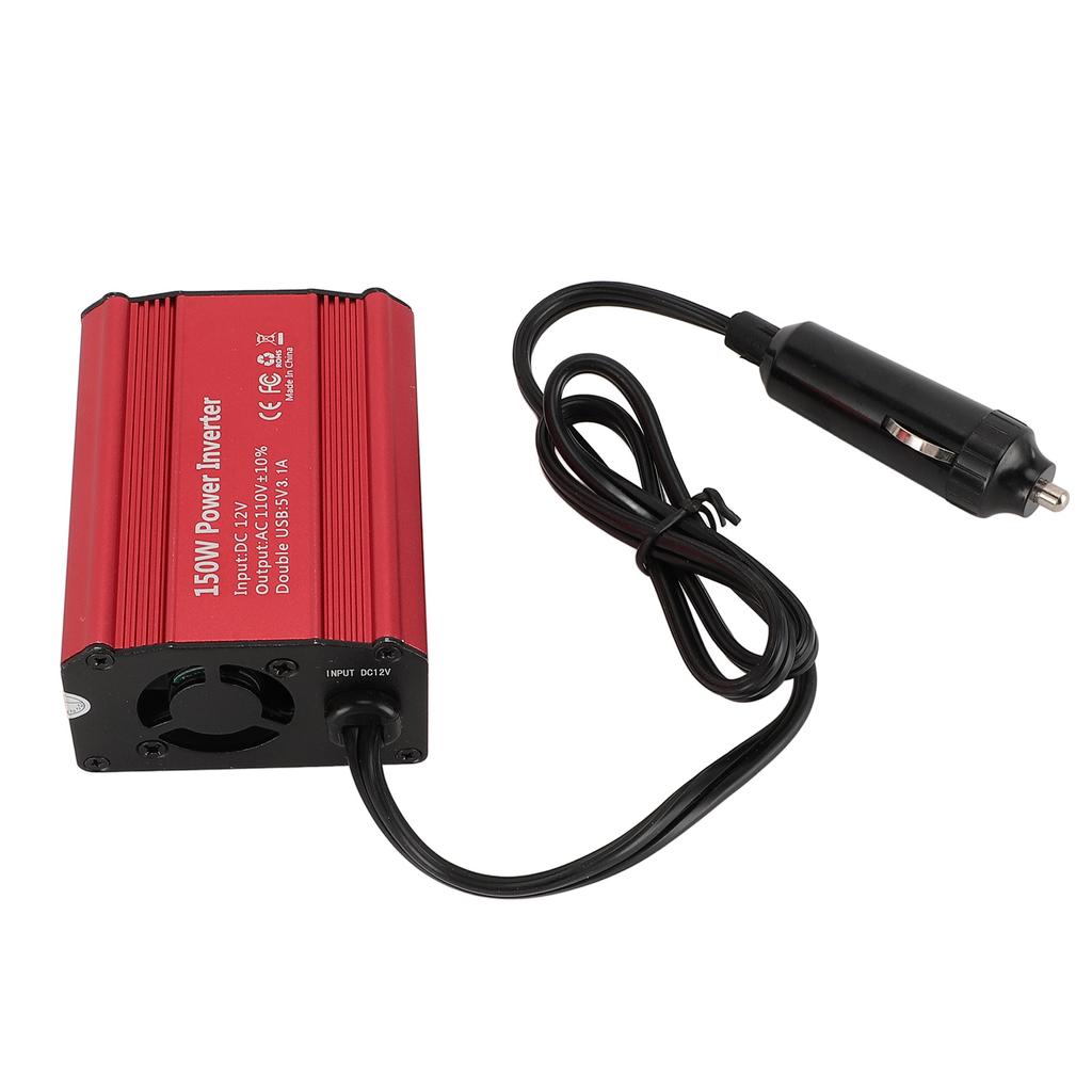 150W Power Inverter DC 12V To 110V AC Fast Charging Car Inverter with 2.1A 1A Dual USB Car Adapter