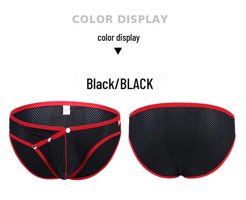 Breathable Mesh Low-Waist Detachable Men's Bikini Briefs - Sexy Fashionable Design