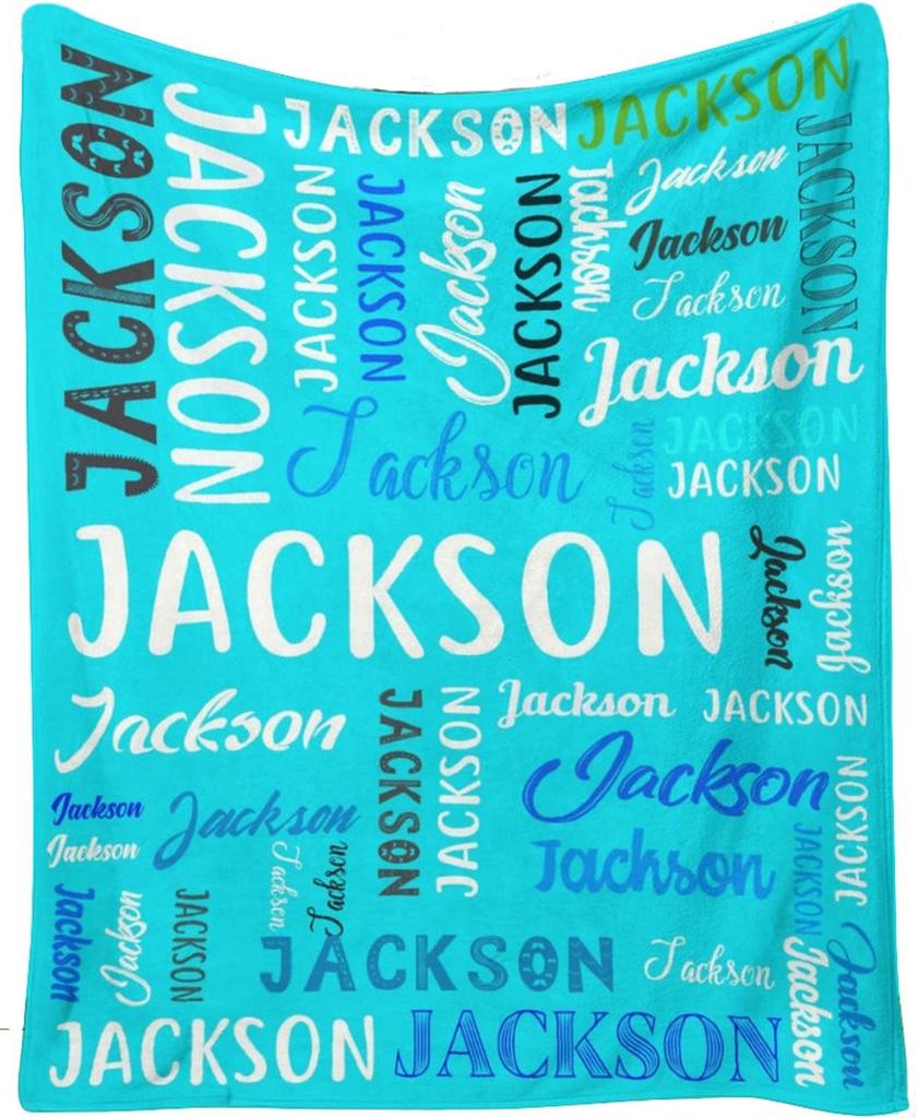 20 Colors Customized Children Adults Name Flannel Blanket Custom Personalized Day Gifts Blanket Cover Fleece Picnic Travel